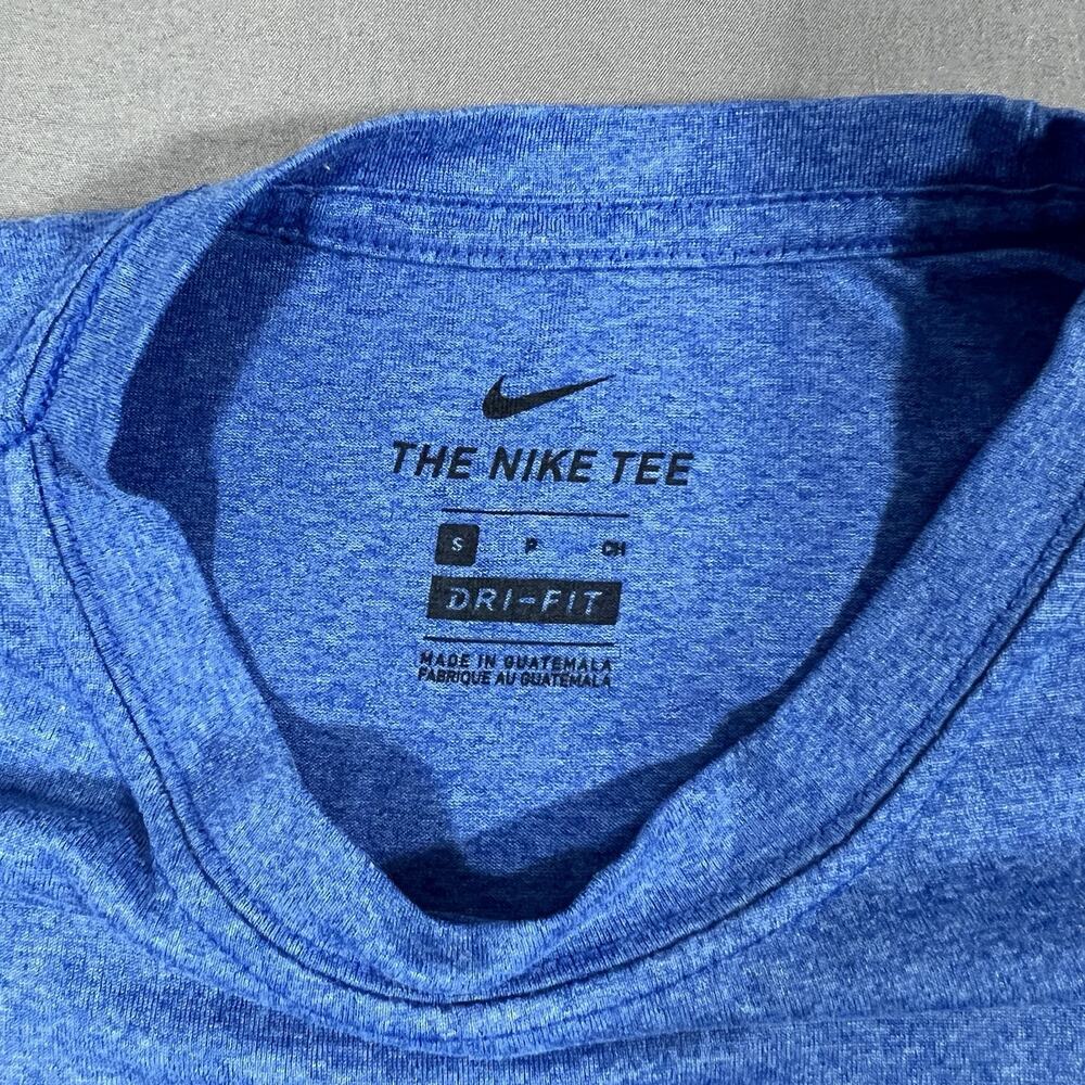 Nike Dri-Fit T Shirt Mens Small Blue Athletic Training Swoosh Logo Gym Tee - Picture 4 of 9